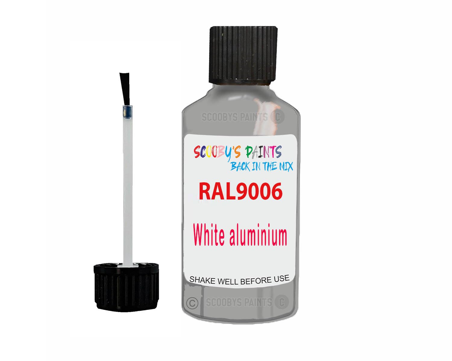 SCOOBYS PAINTS BACK IN THE MIX Anti Rust Direct to Metal Paint Protection prevents Corrosion indoor & Outdoor gloss Finish (30ML Tester Bottle, RAL9006 White aluminium)