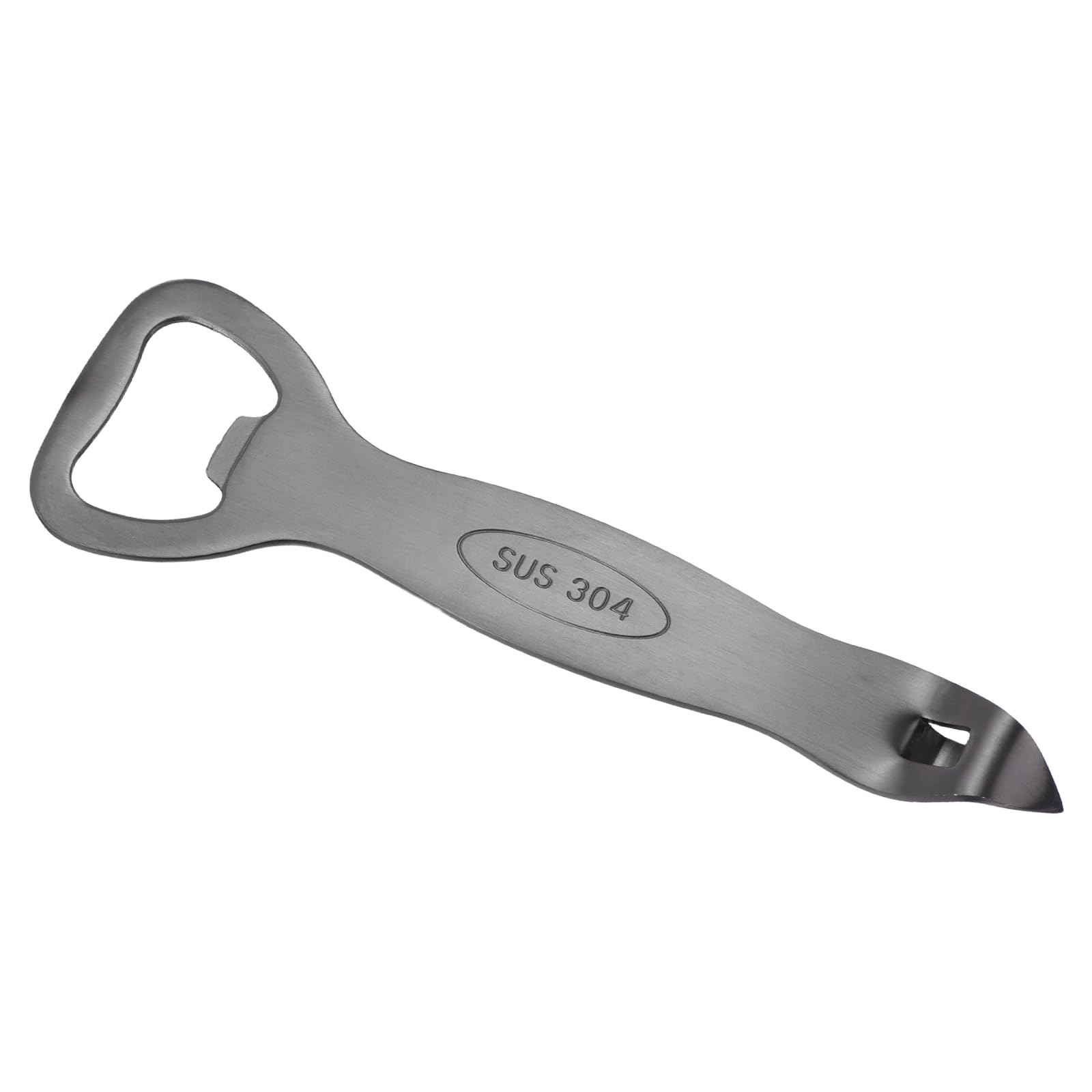 sourcing map Manual Bottle Opener, Stainless Steel Church Key Can Opener Portable Punch Bottle Cap Remover Vial Breaker Tool for Kitchen Party Home Beverage Beer Soda Cans, Black
