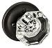 Dynasty Hardware Classic Rosette, Crystal Style Door Knob, Privacy - Bed / Bath Function, Oil Rubbed Bronze