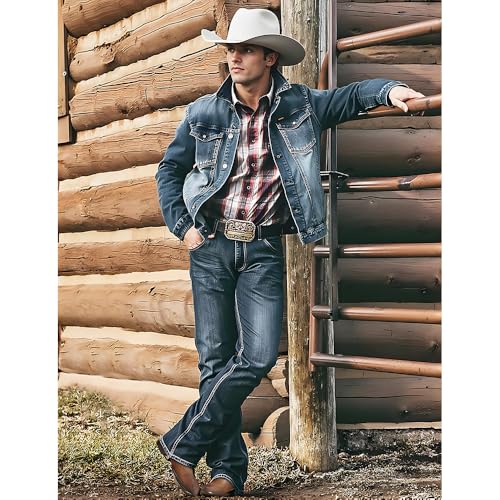 Image of Jousen Cowboy Boots for Men Round Toe Side Zipper