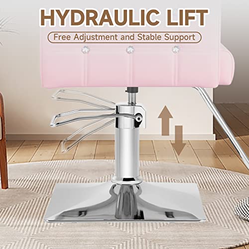 Hicomony Pink Salon Chair For Hair Stylist, Height Adjustable Hydraulic Barber Chair 360 Degree Swivel, Beauty Spa Styling Hairdressing Tattoo Equipment For Women (Pink) #TOP4