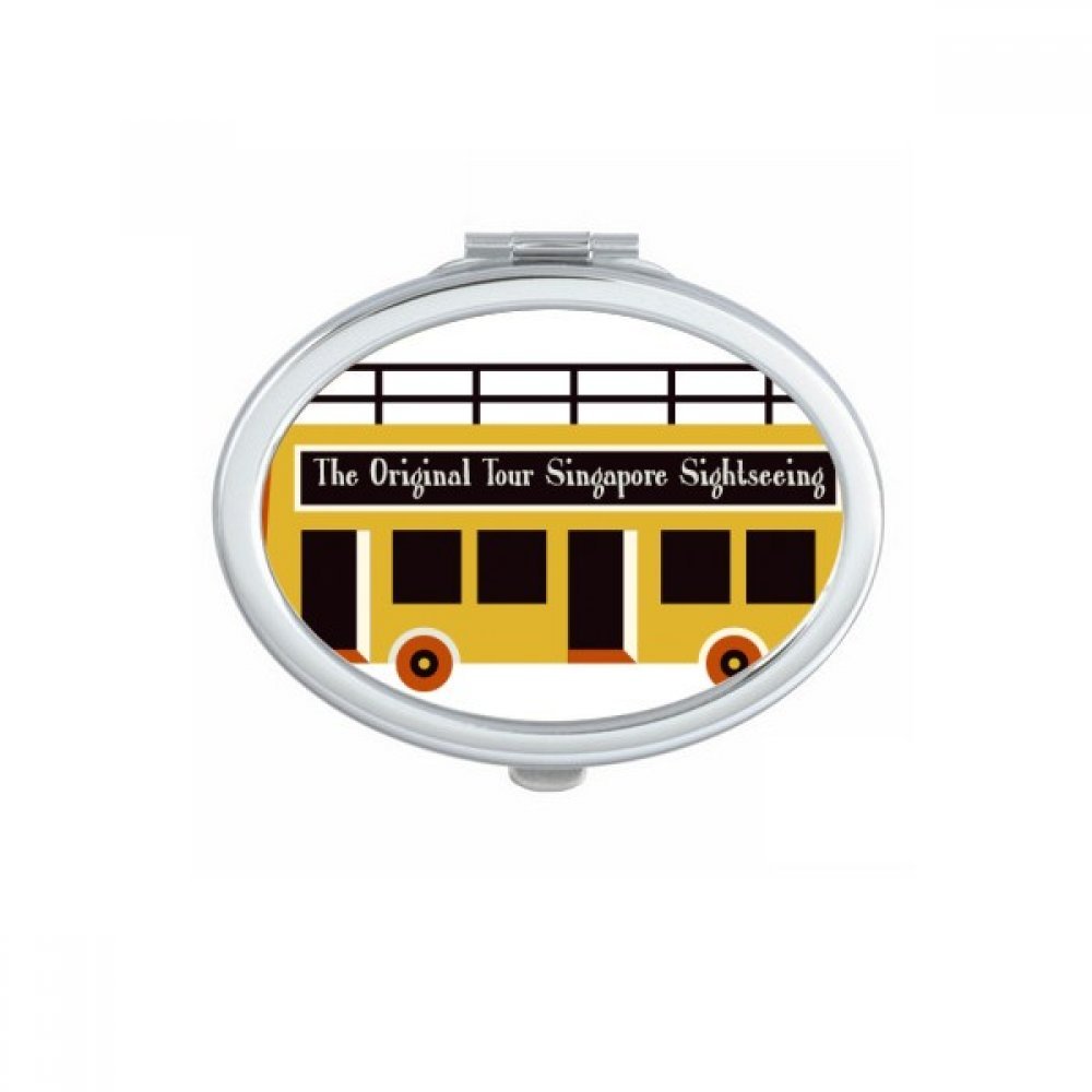 Miroir compact Singapour ovale pour maquillage de poche