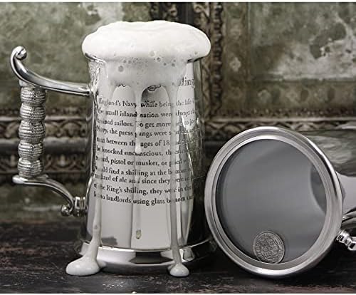 English Pewter Company 1 Pint Heavy Gauge Kings Shilling Pewter Tankard - As Seen On TV [HG170]