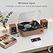 Record Player with External Bookshelf Speakers Belt-Drive Vintage Turntable for Vinyl Records Passive Dual Stereo Speakers LP Players 3 Speed Wireless AUX Headphone Input Auto Stop Retro Brown Wooden