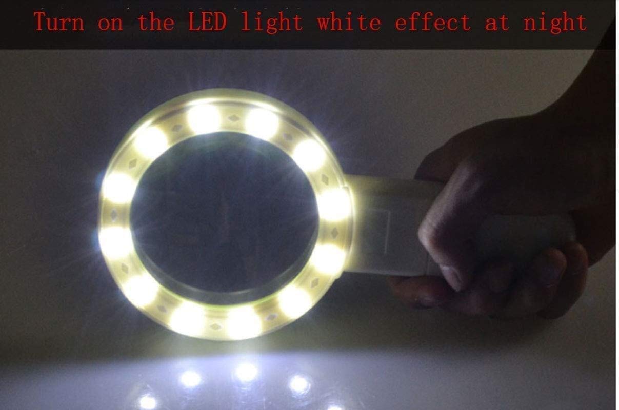 Lente d'Ingrandimento Lettura Riparazione ad Alta Potenza con luci a LED per Studenti Anziani con Lettura di Anziani Piccoli scienziati Extra Large 100 mm Little Surprise