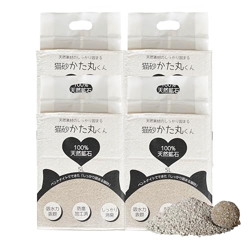 HAKOPE 猫砂 鉱物 固まる 【防塵加工】 100% ベントナイト 5L×4袋 鉱物系 がっちり固まる猫砂 トイレ砂 ネコ砂 天然抗菌消臭 無香料 (5L×4袋)のサムネイル