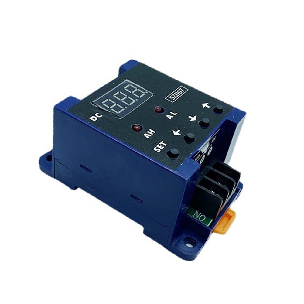 SZD07 DC Digital Ammeter 0-50 A con salida de relé, protección contra sobrecarga, alarma de límite superior e inferior ajustable, sensor Hall medidor de corriente para monitoreo de circuito
