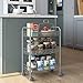 Homfa 3-Tier Mesh Wire Rolling Cart Multifunction Utility Cart Kitchen Storage Cart on Wheels, Steel Wire Basket Shelving Trolley,Easy Moving,Silver
