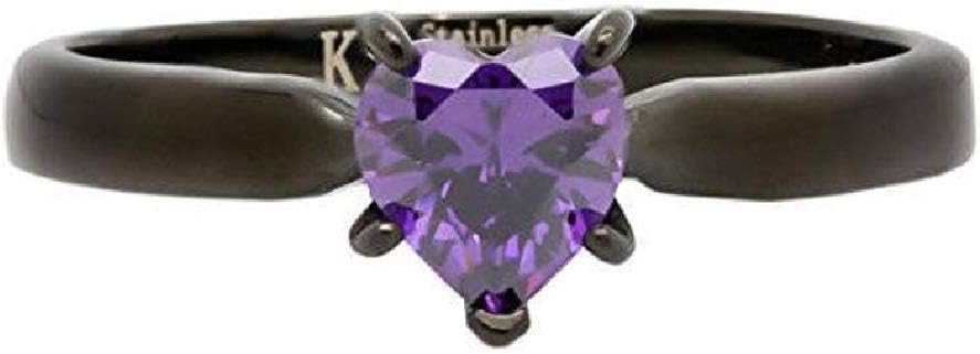 Purple Heart Ring - Wedding Rings - Wedding Ring - Engagement Ring - CZ Engagement Rings - Anillo de Compromiso
