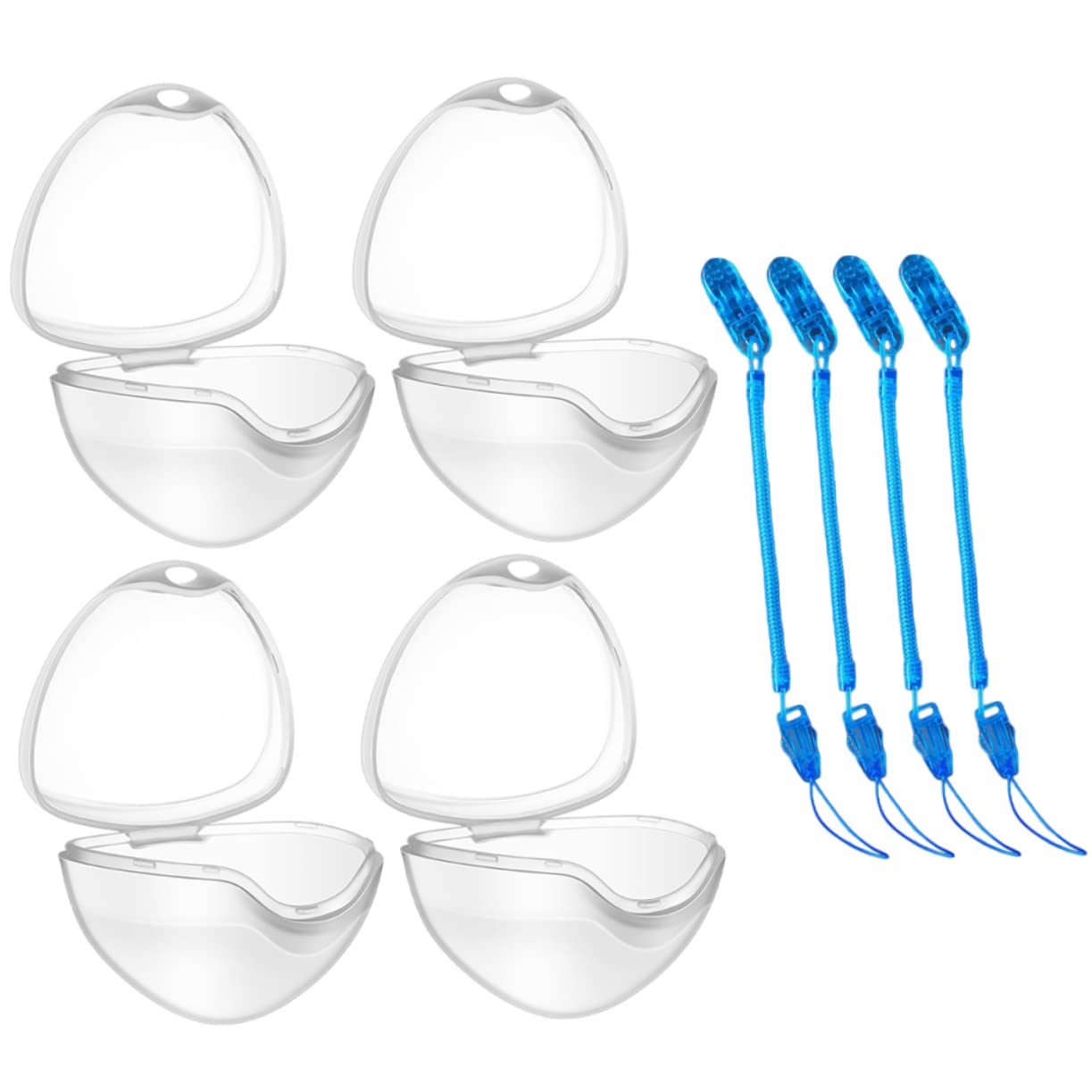 Healeved 12pcs Portable Pacifier Storage Boxes Ropes for Clips and Items Compatible Major Brands