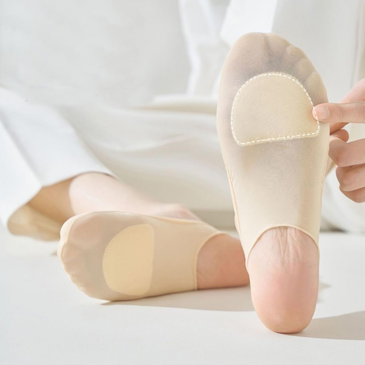 4 Pairs No Show Slingback Socks Ultra Low Cut Liner Socks With Sling No Show Half Socks For Heels - Image 6