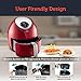 Ultrean Air Fryer 6 Quart, Large Family Size Electric Hot Airfryer XL Oven Oilless Cooker with 7 Presets, LCD Digital Touch Screen and Nonstick Detachable Basket,UL Certified,1700W (red)
