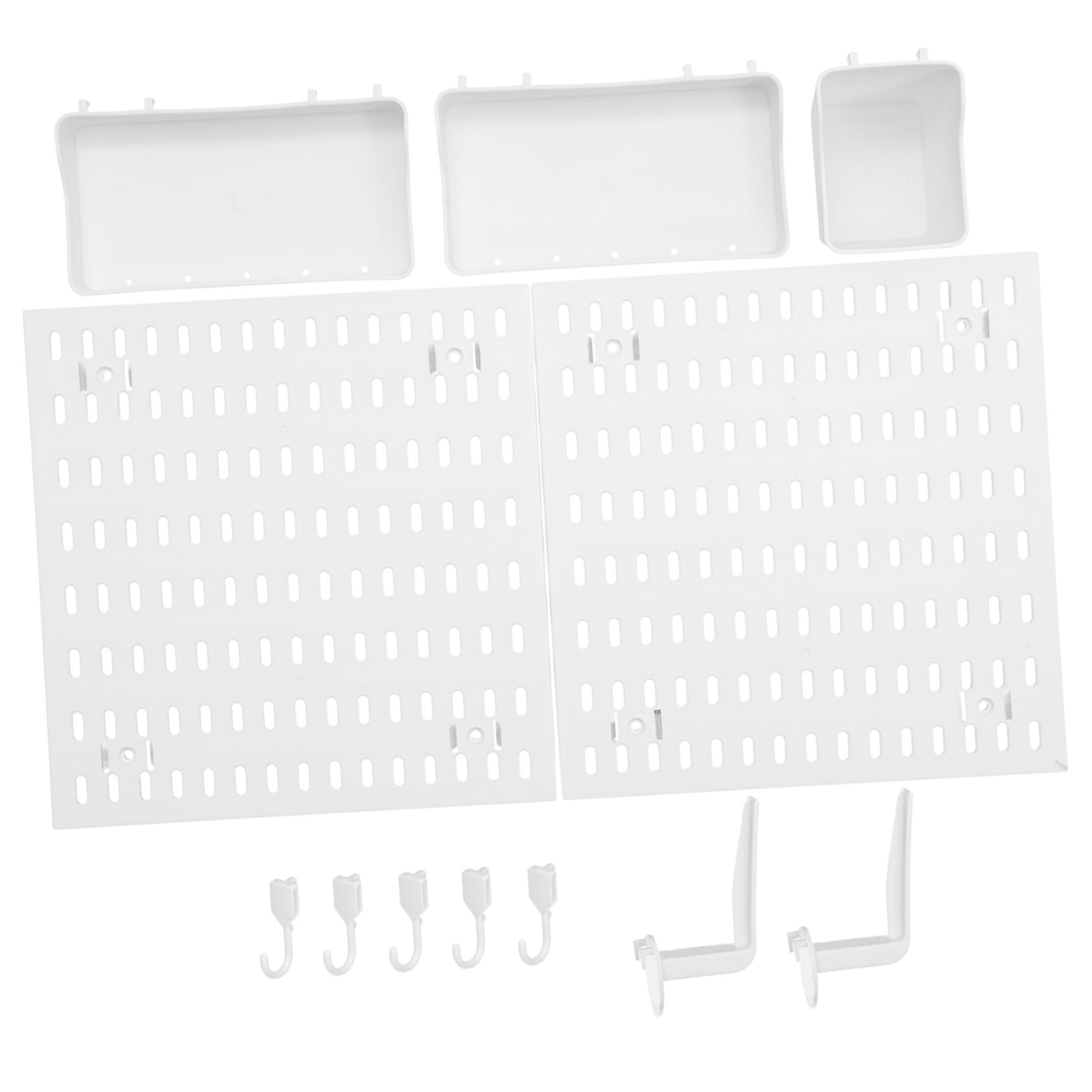 GRIRIW Pegboard Wall Mount Organizer Plastic Easy to Install Multi-Purpose Storage for Home Office