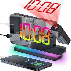 Szelam Projektionswecker RGB-Nachtlicht Schwarz