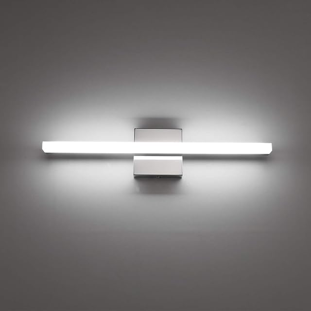 Combuh Modern Bathroom Light Fixtures Over Mirror 16 Inch IP44 9W Chrome Vanity Light Bar for Bathroom Wall