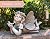MeritMode Fairy Flower Garden Outdoor Statue - Angel Holding Bird and Butterfly, 11" Width, Cherub Decor and Grandma Gifts, Patio and Yard