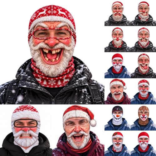 Ski Mask,Old Man Funny Realistic Face Balaclava 3D Christmas Full Face - image 1