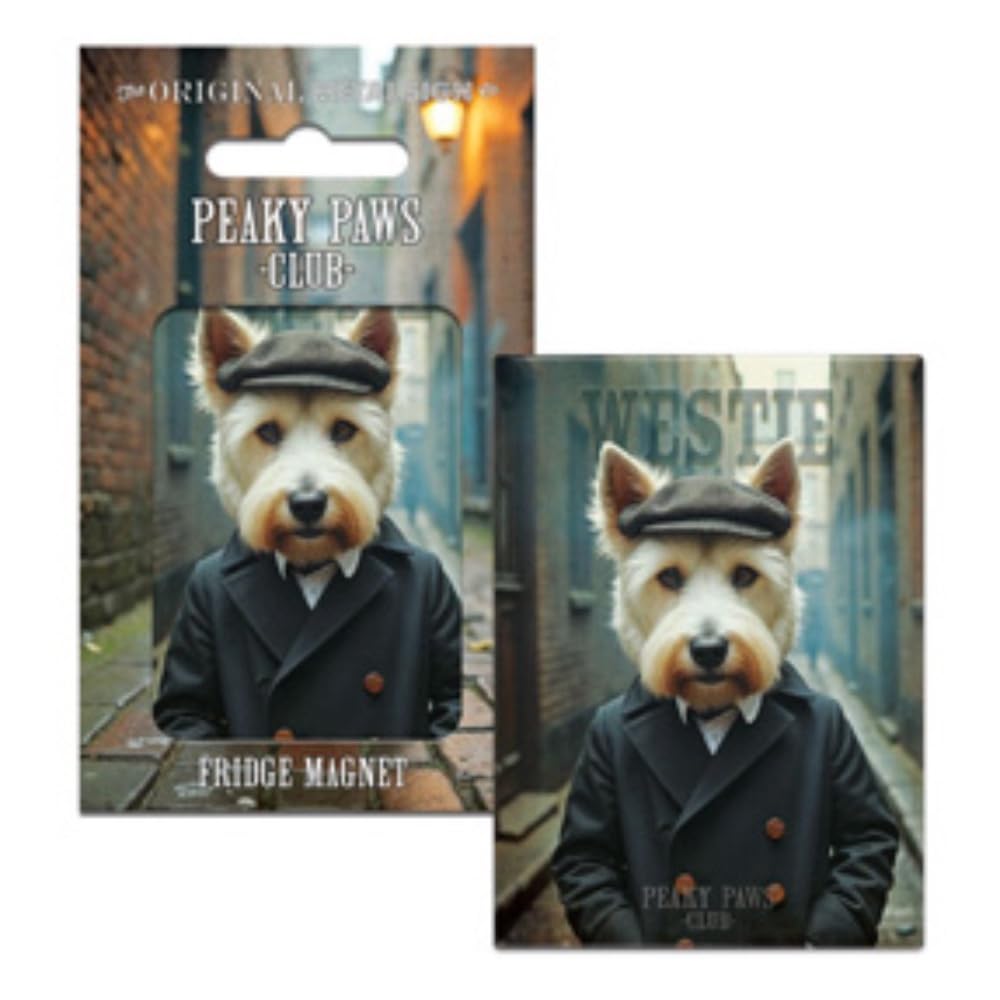 Fridge Magnet (65 x 90 mm) - Peaky Paws Club - West Highland Terrier (Westie)