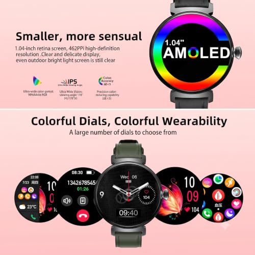 Image of Shyenah DM70: A Distinctive Blend of Tradition and Technology, 1.04 inch Compact AMOLED with Heartrate, BloodOxygen, Female Health, Voice Assistant, HD Bluetooth Calling, Password Protection (Golden)