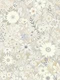 Vintique Boho Floral Gray Yellow Blue