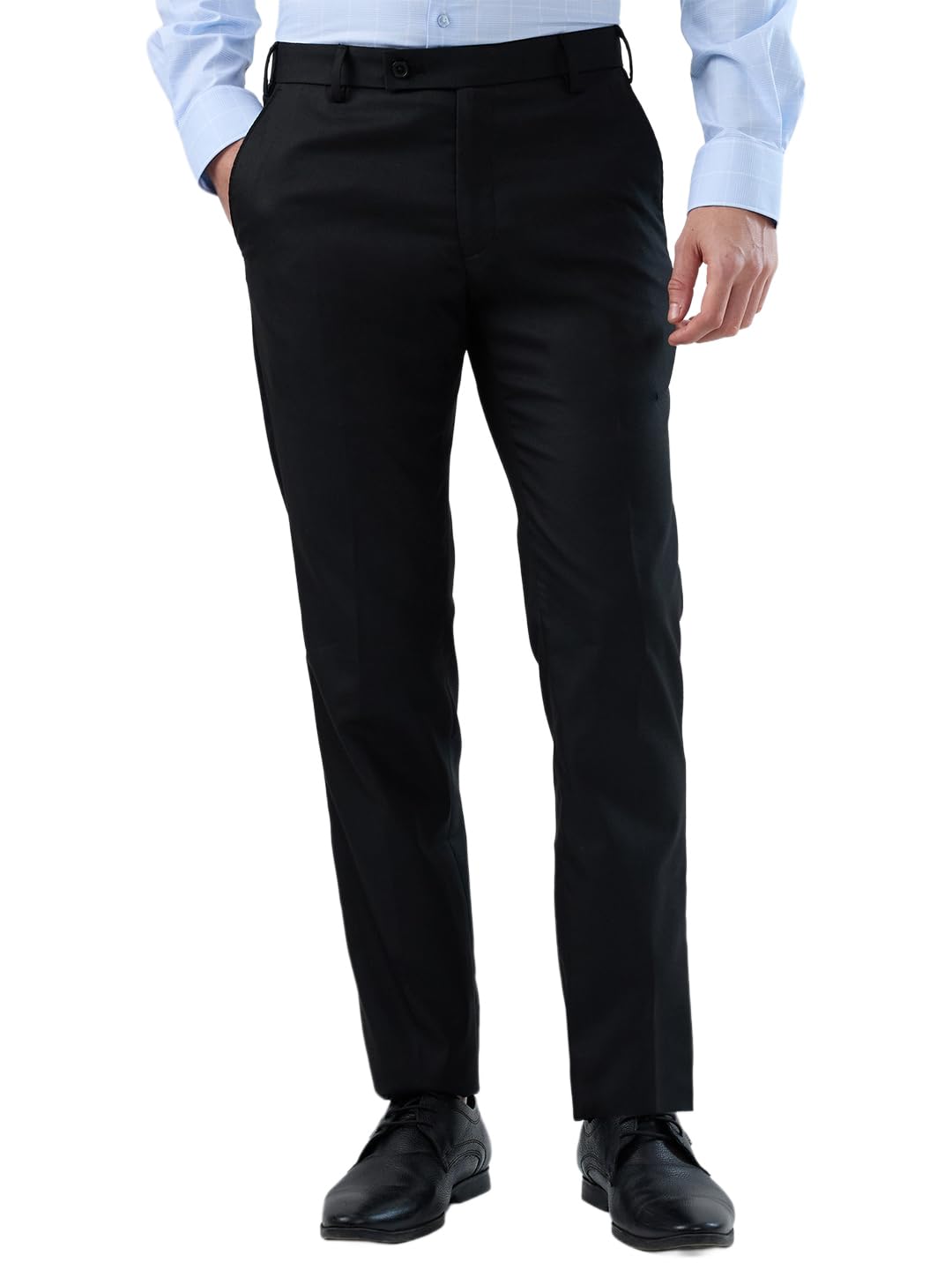 raymond Men Slim Fit Structure Pattern Polyester Blend Flat Front Formal Trouser-picture-21