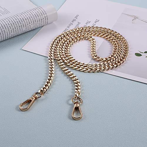 Substituição de alça de corrente de bolsa de metal para bolsa de ombro DIY 120 cm, Dourado