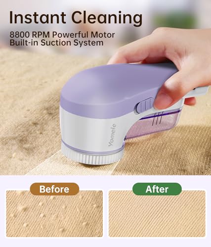 Fabric Shaver, Rechargeable Sweater Shaver, Lint Shaver with 6-Leaf Blades, Electric Lint Remover for Clothes & Furniture, Couch Pilling Remover Depiller for Removing Fuzz, Lint, Pills, Bobbles Fabric Shaver, Rechargeable Sweater Shaver, Lint Shaver with 6-Leaf Blades, Electric Lint Remover for Clothes & Furniture, Couch Pilling Remover Depiller for Removing Fuzz, Lint, Pills, Bobbles