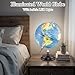 COSTWAY 12” Illuminated World Globe, Geography Educational Globe with Built-in LED Night Light, Wooden Stand, Clear Map for Kids & Adults Learning, Desktop Globes for Students, Decoration (Navy)