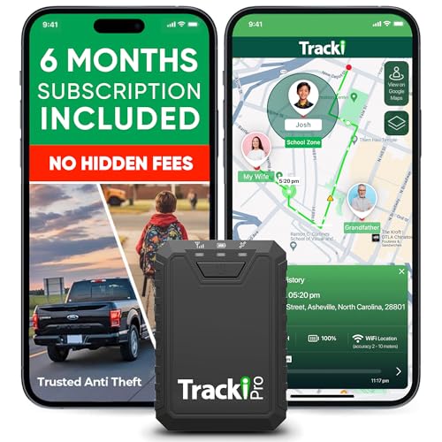 Tracki Pro GPS Tracker for Vehicles Subscription Required Cancel Anytime Track Cars & Assets for Months Hidden GPS Tracker for Car (Tracker + 6M Subs.)