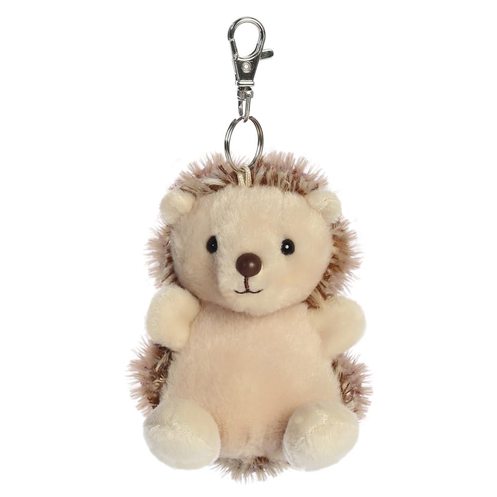AURORA 34117, Palm Pals Hedgie Hedgehog Clip-On, 10cm, Soft Toy, Brown