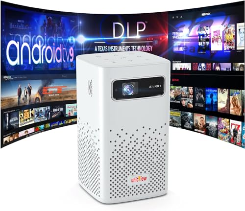 Proyector 4K DLP portatil, Tiro Corto, Portatil, Proyector DLP con Android, 8000 Lúmenes, 3DDLP...