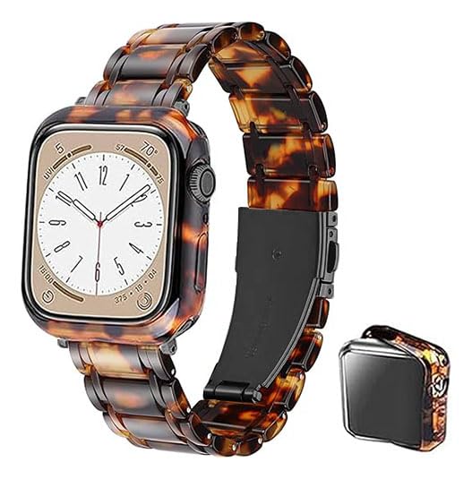 Bracelet Apple Watch 45mm 44mm résine style casual chic, étui pour iWatch Series 9 8 7 quotidien