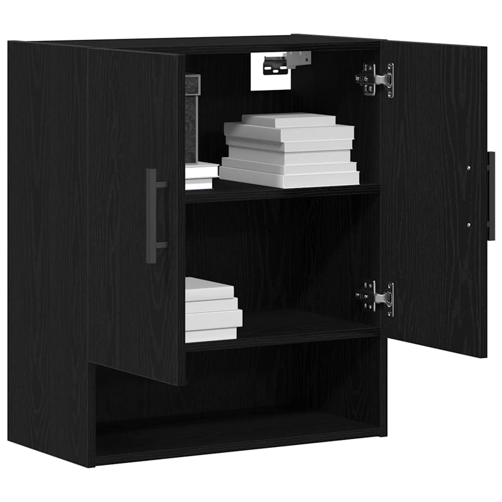 vidaXL Mobile a Muro Rovere Nero 60 x 31 x 70 cm Legno Multistrato Scaffale Rettangolare