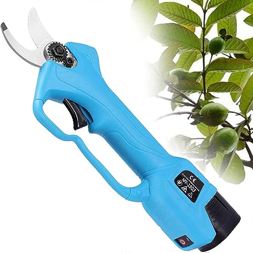 AOKLEY Tijeras de Podar Eléctricas,Tijera de Podar Electrica Bateria Profesional 28mm,Progresivo Tijeras Podar Electricas con 2 Batería para Jardinería Olivos Árboles Frutales Viñedo,1*Battery