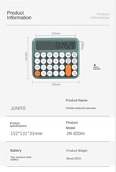 12 Digits Desktop LCD Display Calculator Button Financial Calculator Beige