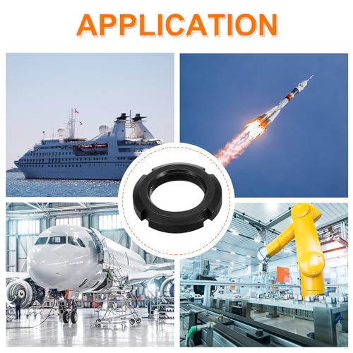 QUARKZMAN M33x1.5mm - 6Stk Sicherung Vierschlitz Schlitz Rund Mutter - Karbonstahl Rund Sicherungsmutter für Vielfältig Wälzlager Industrie Bereich Schwarz