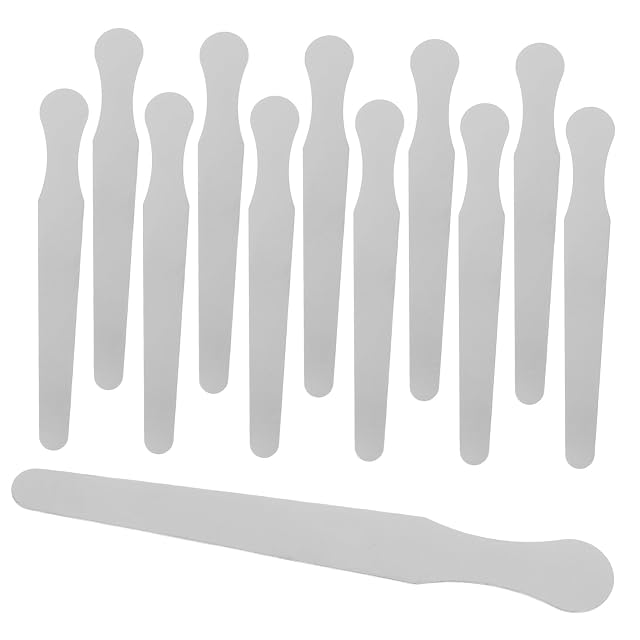 KICHOUSE 12pcs Stainless Steel Tongue Scraper for Boy Girl Oral Muscle Training Tool Mouth Exerciser Tongue Depressors for