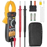 CEM Digital Clamp Meter with O-Shaped Jaw, Auto-ranging Voltage Tester with Flashlight Backlight, Clamp Multimeter for Measuring AC/DC Voltage AC Current Temperature Continuity Diode NCV DT-380