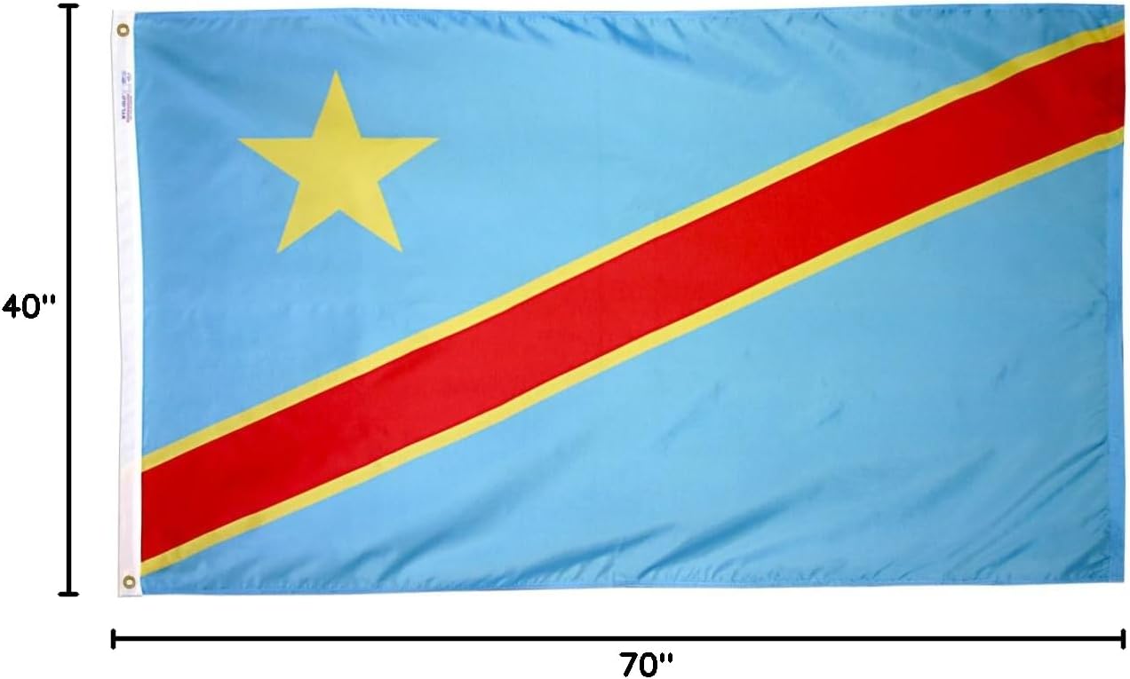 Annin Flagmakers Democratic Republic of Congo Flag USA-Made to Official United Nations Design Specifications, 3 x 5 Feet (Model 199462)