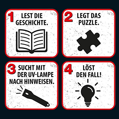Die drei ??? Bundle - Krimi Puzzle - Die Villa der Rätsel und Fingerabdrücke-Profiset von Kosmos Detektiv Spielzeug Set, Leuchtet im Dunkeln, mit UV-Lampe, Detektiv Puzzle ab 10 Jahre