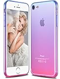iPhone 7 Case, Ansiwee Gradual Colorful Edge iPhone 7 Slim Case Lightweight Cover Thin Fit Protective Shell Flexible Shock Absorbing Soft Rubber Bumper Case for Apple iPhone 7 4.7 Inch (Blue Pink)