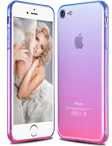 iPhone 7/8 Case, Ansiwee Gradual Colorful Edge iPhone 7/8 Slim Case Lightweight Cover Thin Fit Protective Shell Flexible Shock Absorbing Soft Rubber Bumper Case for Apple iPhone 7/8 4.7