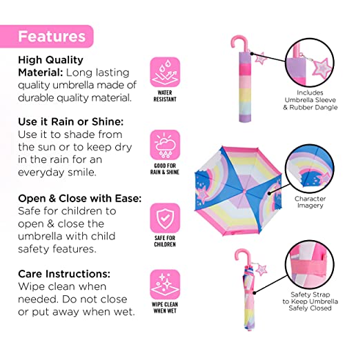 Addie & Tate Rainbow Rain Coats For Girls With Stars & Kids Umbrella Set - Toddler Umbrellas For Rain - Kids Rain Jacket For 3-5 #TOP3