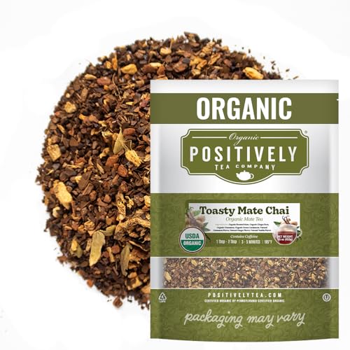 Organic Positively Tea Company, Toasty Mate Chai Mate Tea, Loose Leaf, 16 Ounce