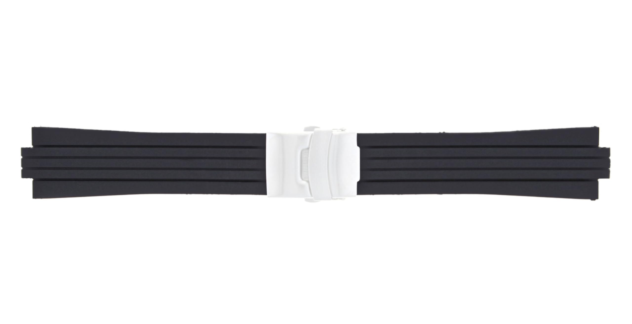 Ewatchparts 24mm 11mm Soft Pu Rubber Diver Band Strap Compatible With Oris TT2 F1 40.5mm