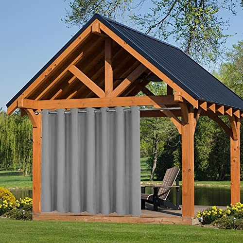 AMMAN Outdoor Vorhang Wasserdicht mit Ösen, 1 Panel Blickdicht Outdoor...