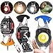 HELINYAN Keychain Portable COB Flashlight, Multifunction LED Pocket Light, Rechargeable Emergency Lighting, 7 Light Modes Magnet Base Multi-Tool Emergency Light for Camping Hiking Fishing Car Repair