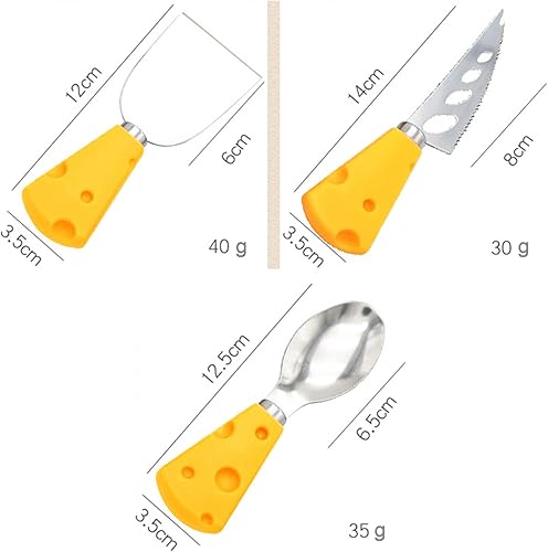Miniatura 4 de Cuchillo de queso, juego de 7 cuchillos de queso para tabla de embutidos, cortador de cuchillos de queso, tenedor de quesos pequeños, juego de