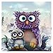 Produktbild DIAMWEIJ Diamant 5D DIY Diamant Stickerei Niedliche Eule Familie Diamant Malerei Kreuzstich Strass Mosaik Dekoration40X50Cm