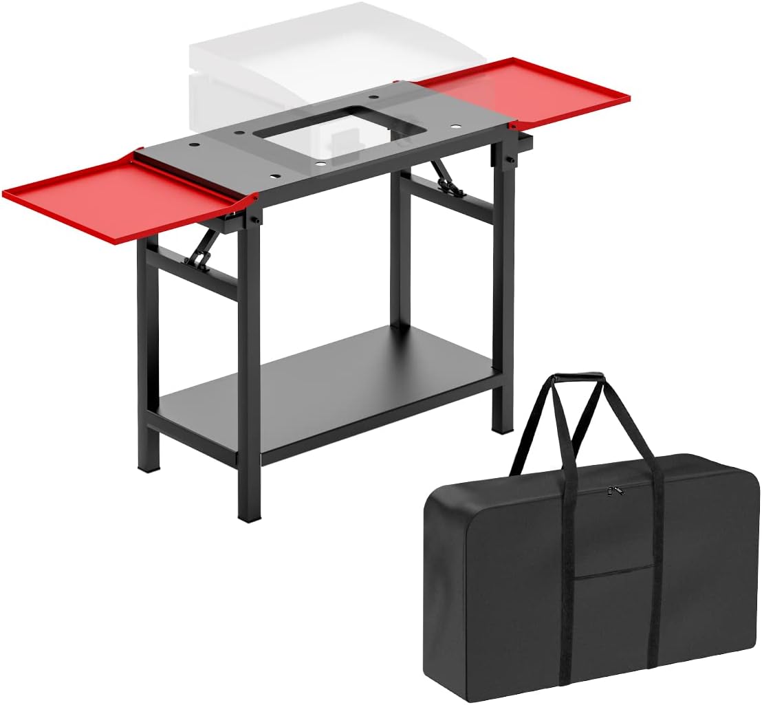 SafBbcueAdjustable Griddle Stand for Blackstone 17 Inch 22" Griddle, Multifunctional Stand with Double -Shelf Outdoor Worktable for Cuisinart Pit Boss Royal Grill, Pizza Oven